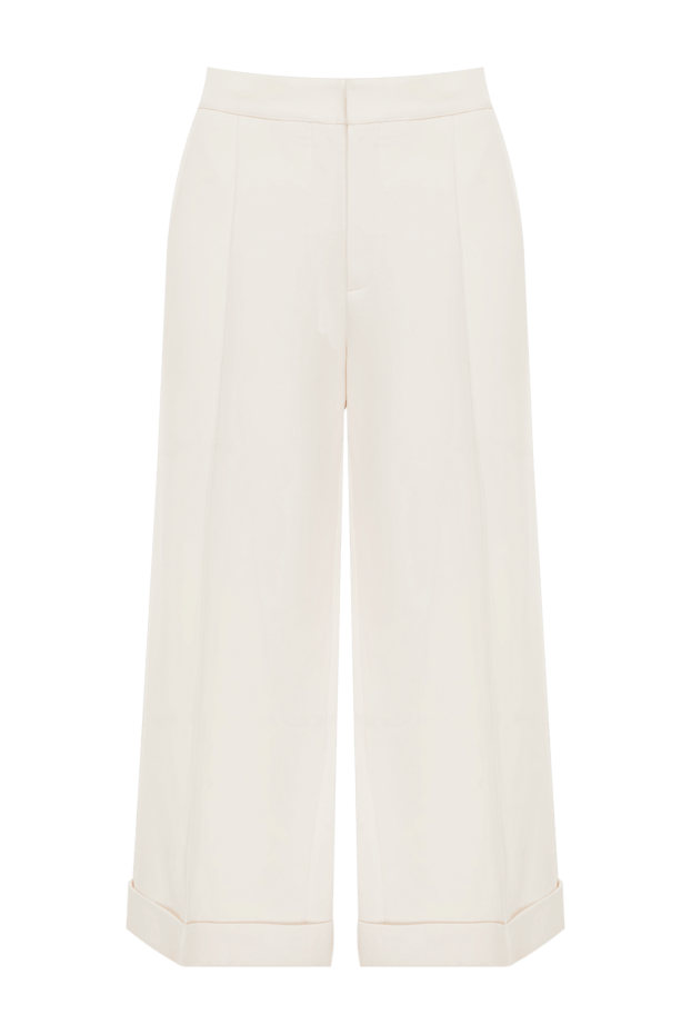 Dior жіночі штани з льону та шовку білі жіночі купити фото з цінами 155653 - фото 1