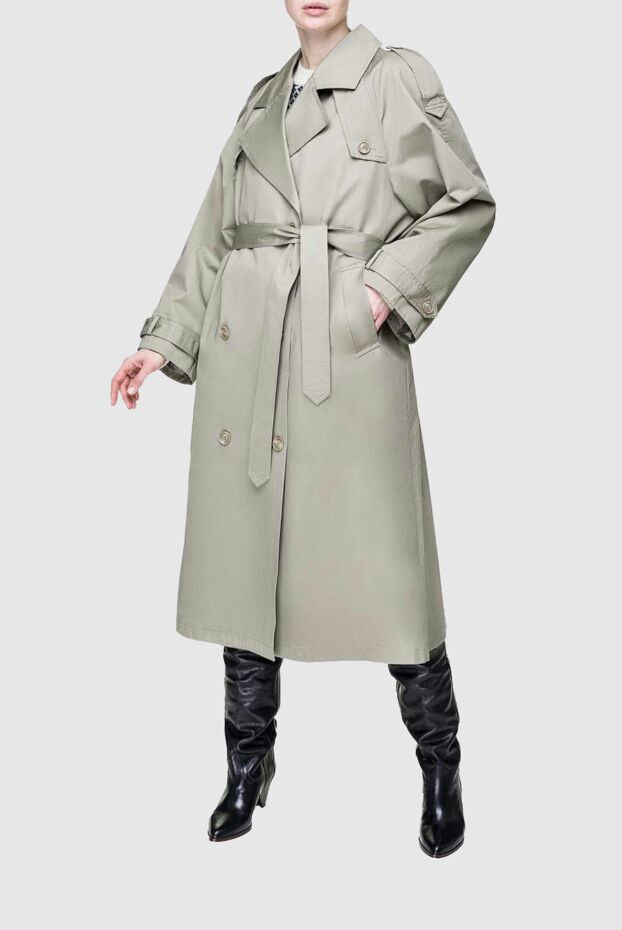 Fleur de Paris women's classic cotton double-breasted coat with belt 155676 - photo 3