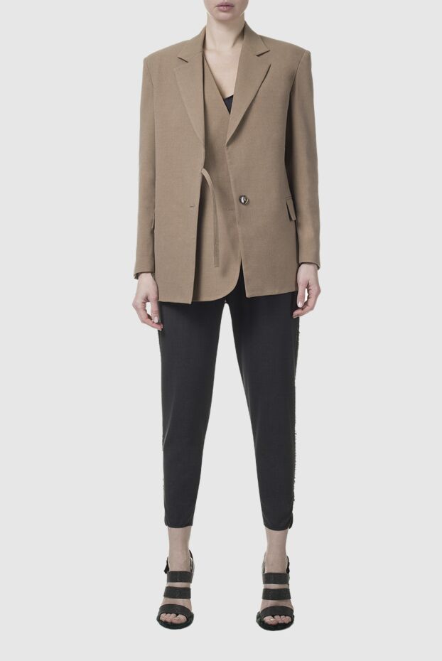 Fleur de Paris women's beige single-breasted jacket with asymmetrical fastening 155678 - photo 3