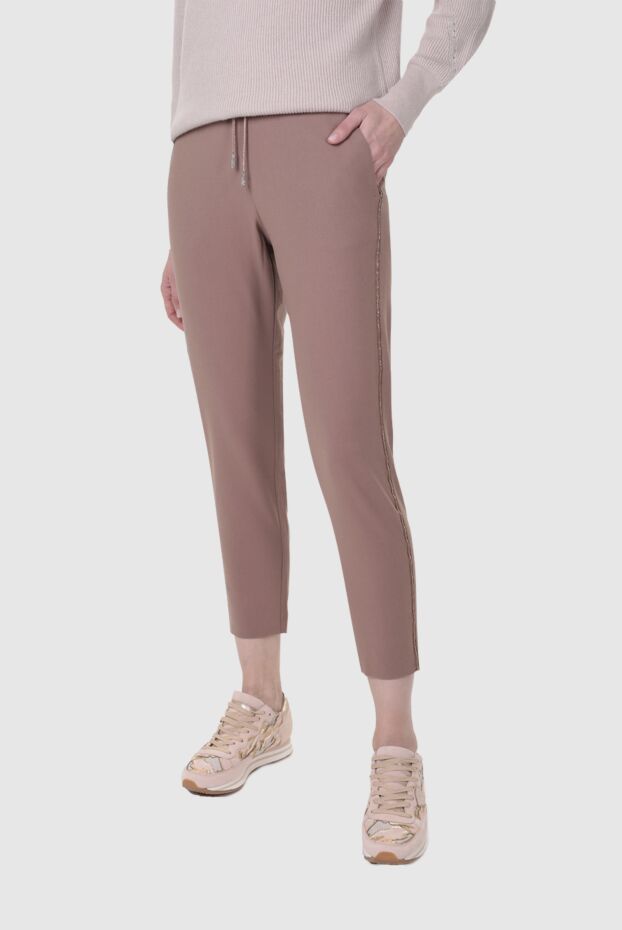 Panicale women's pants with side stripes brown 155791 - photo 3