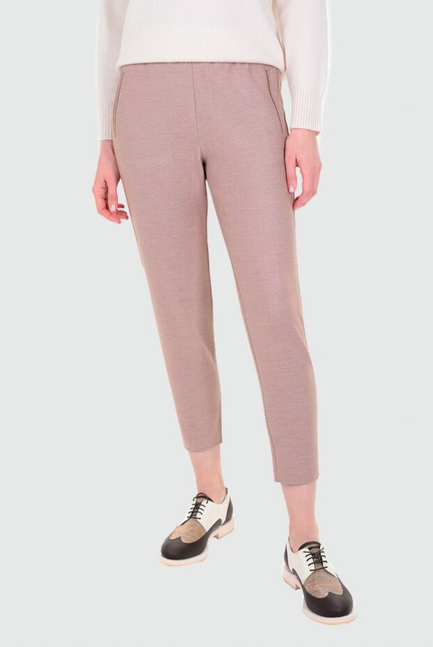 Panicale women's pants with beads on pockets beige 155792 - photo 3