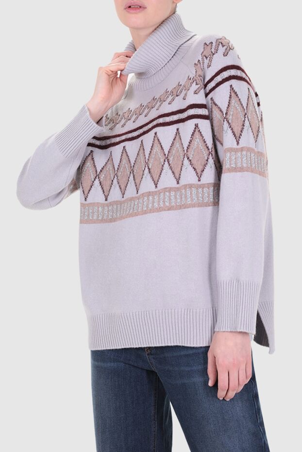 Panicale gray womens jumper with a contrasting pattern 155814 - photo 3