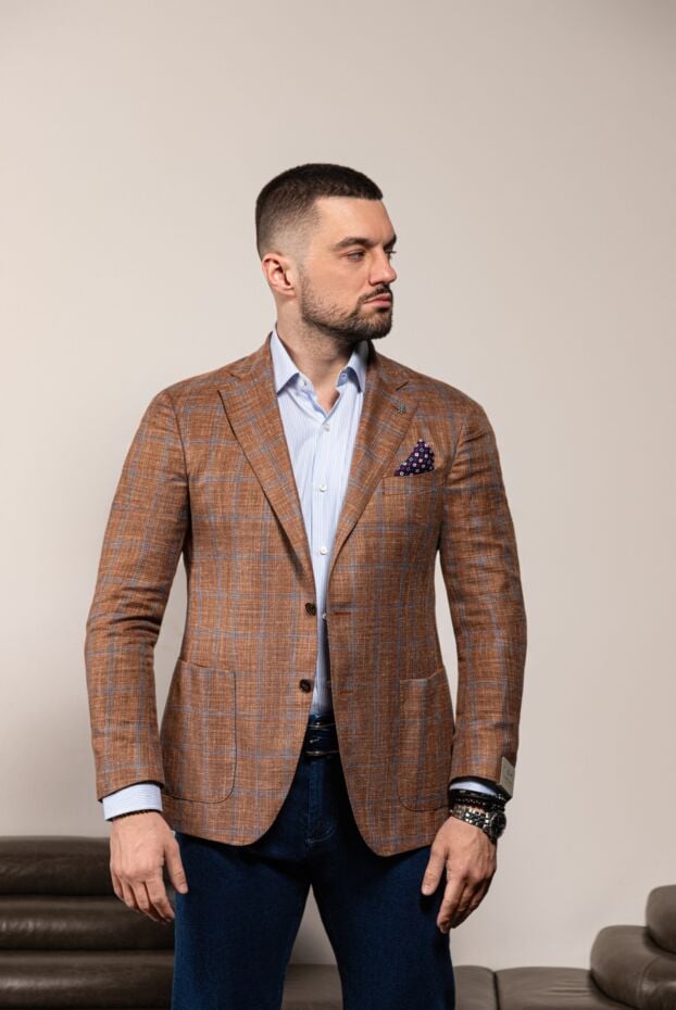 Barba Napoli men's blue thin striped cotton shirt 155825 - photo 2