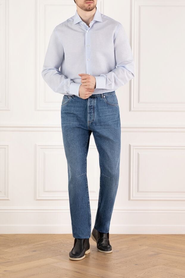 Barba Napoli men's universal blue cotton shirt with a classic fit 155829 - photo 3
