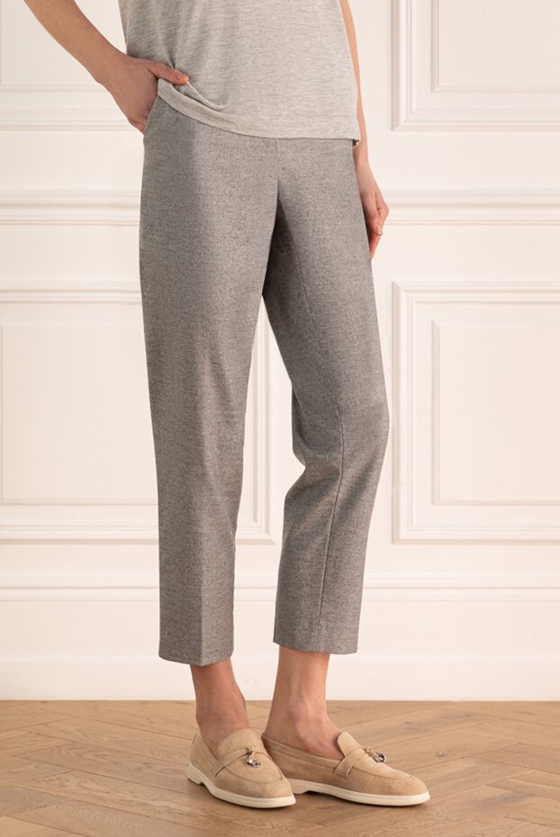 Peserico women's gray straight-cut pants 155923 - photo 3