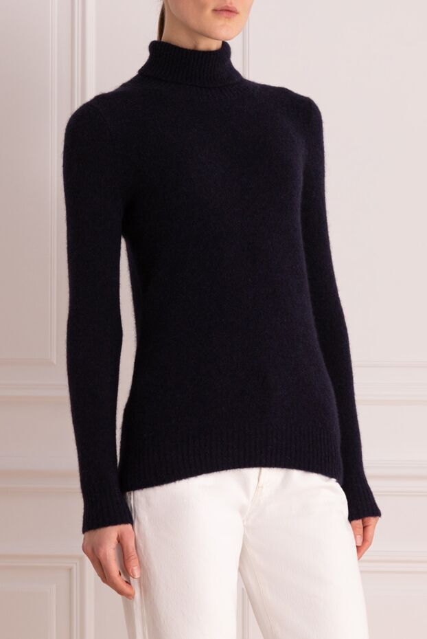 Panicale dark blue knitted turtleneck with a fitted silhouette 155975 - photo 3
