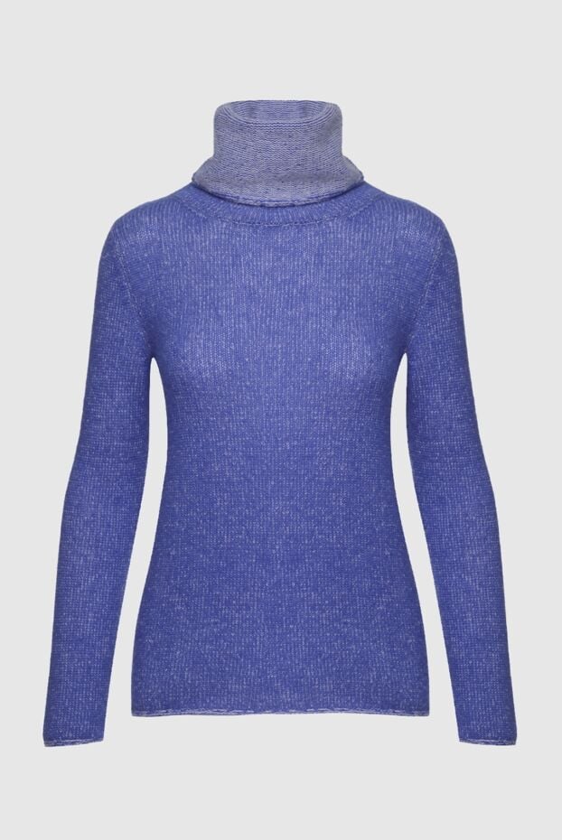 Panicale women's jumper with a blue high collar made of cashmere 155993 - photo 1