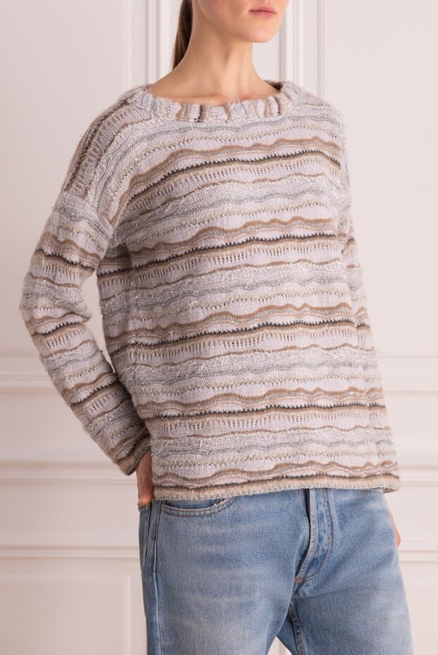 Panicale light gray womens jumper with a fantasy pattern 156002 - photo 3