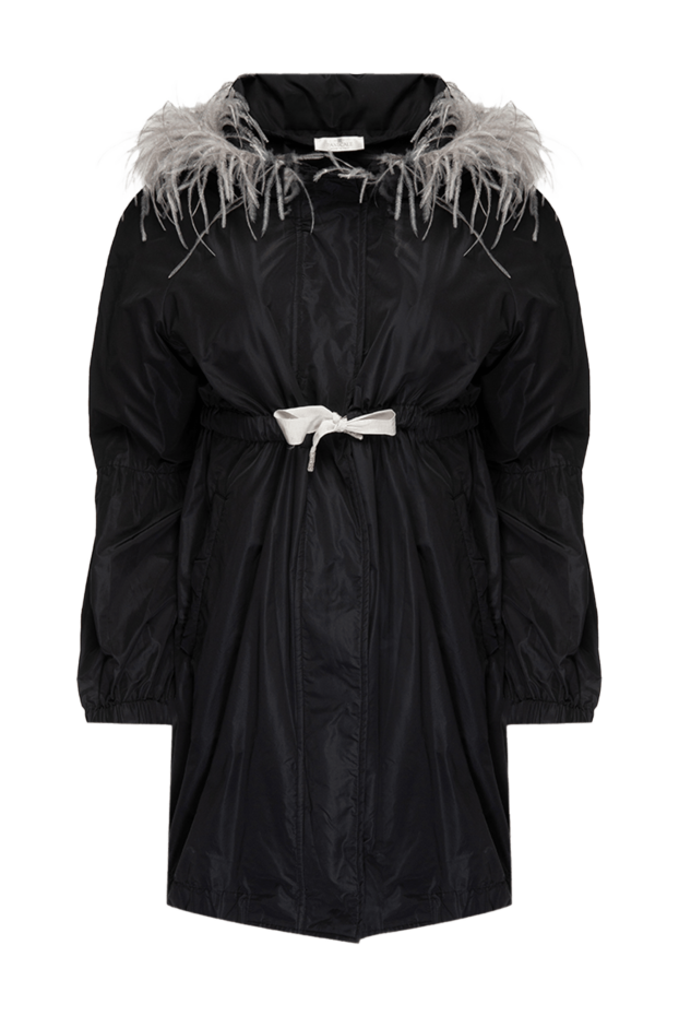 Panicale woman women's black polyester and ostrich feather raincoat buy with prices and photos 156007 - photo 1