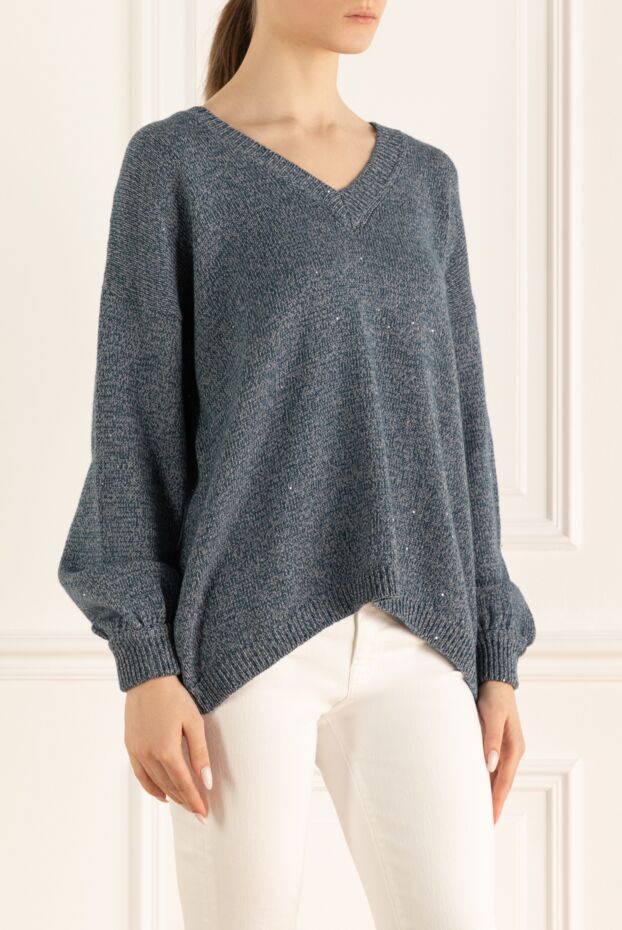 Panicale gray womens jumper with puff sleeves 156019 - photo 3