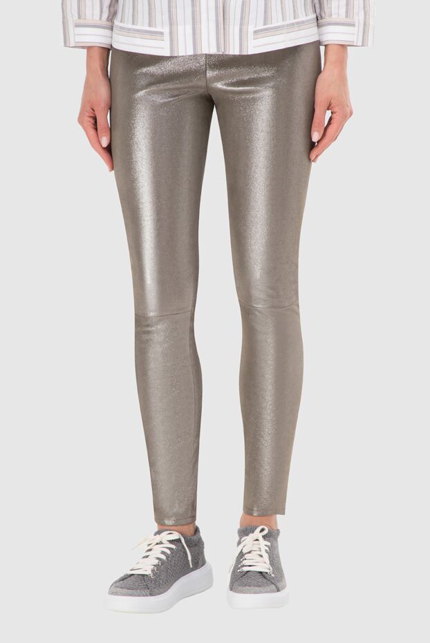 Panicale woman gray leather trousers for women buy with prices and photos 156023 - photo 2