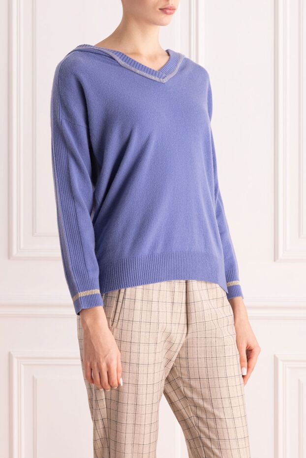 Panicale cashmere hoodie purple for women 156027 - photo 3