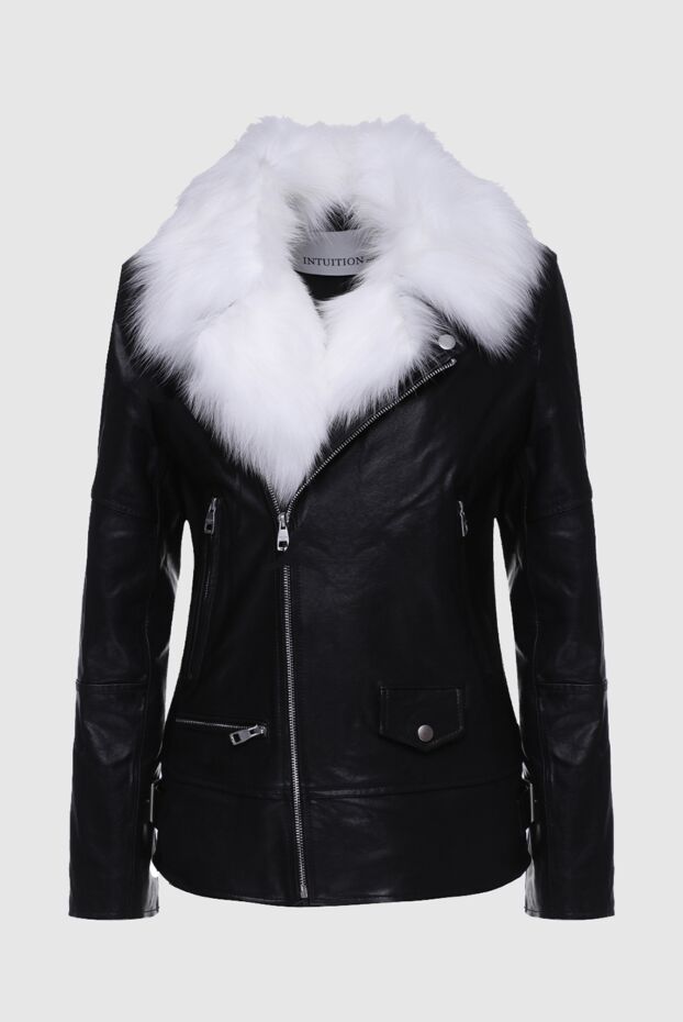 Intuition woman jacket made of genuine leather and fur, black for women buy with prices and photos 156030 - photo 1