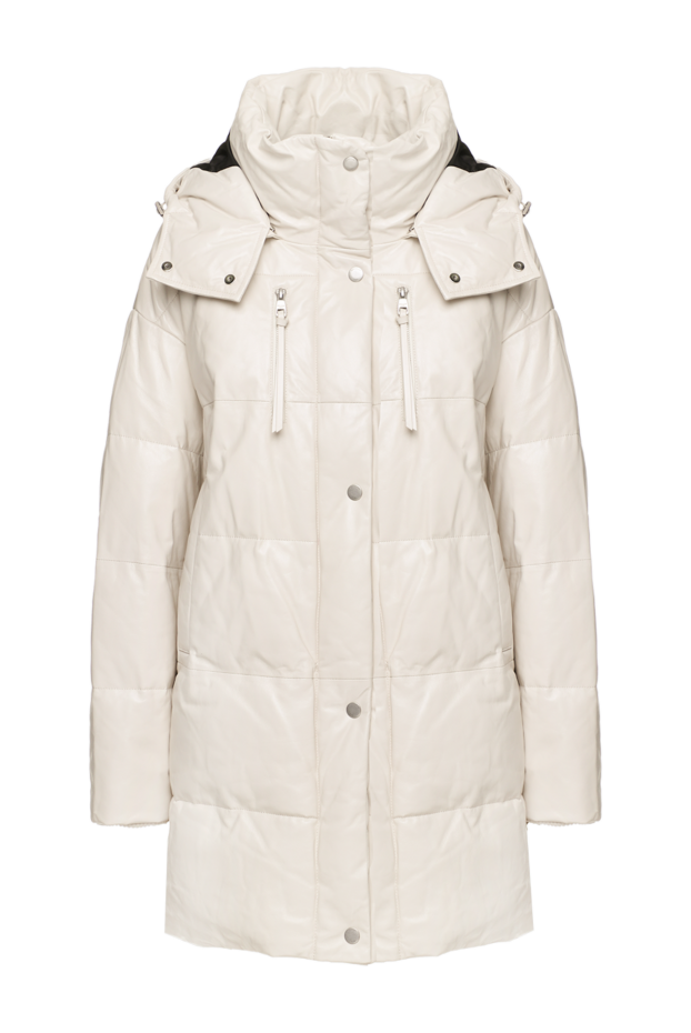 Intuition woman white women's down jacket made of genuine leather 156031 - photo 1