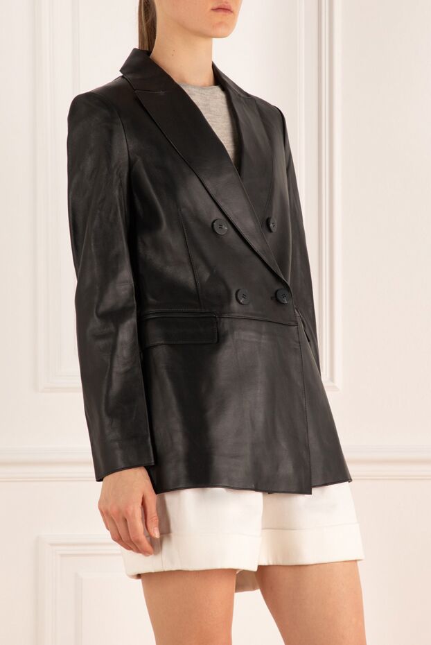 Intuition women's jacket made of genuine leather, strict cut, double-breasted 156033 - photo 3