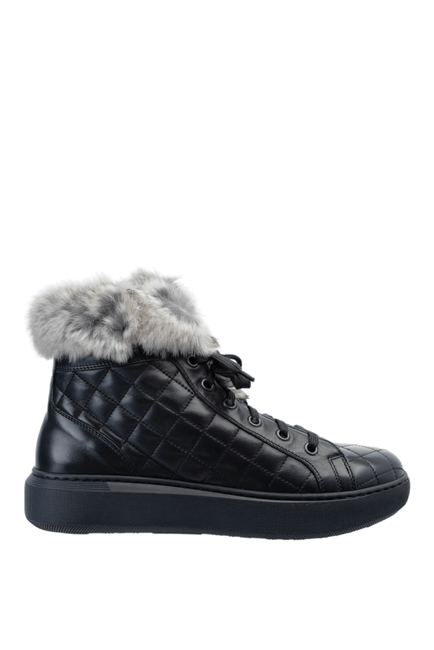 Cesare di Napoli woman black leather and fur sneakers for women buy with prices and photos 156064 - photo 1