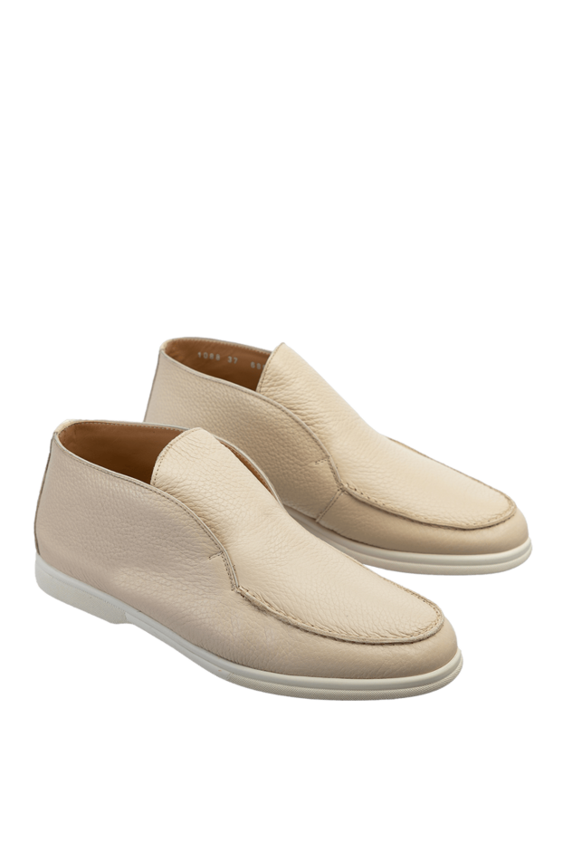 Cesare di Napoli loafers women's basic leather beige 156069 - photo 3
