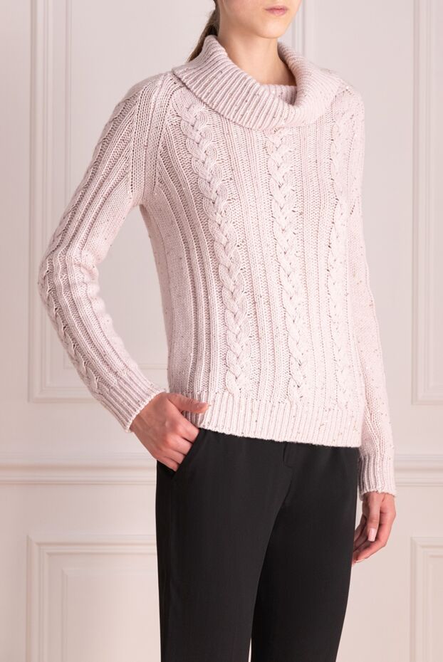 Rocco Ragni pink womens jumper with a large collar and sequins 156085 - photo 3