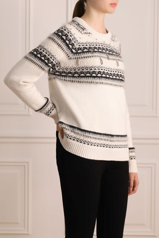 Rocco Ragni white womens jumper with a scandinavian pattern 156089 - photo 3