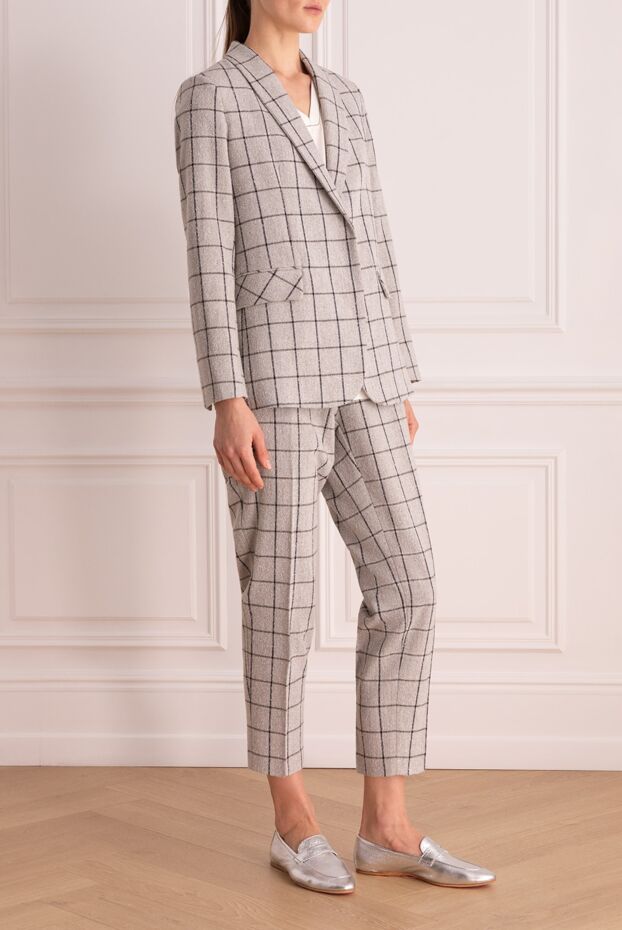 Rocco Ragni women's light checkered suit with cropped trousers 156094 - photo 3
