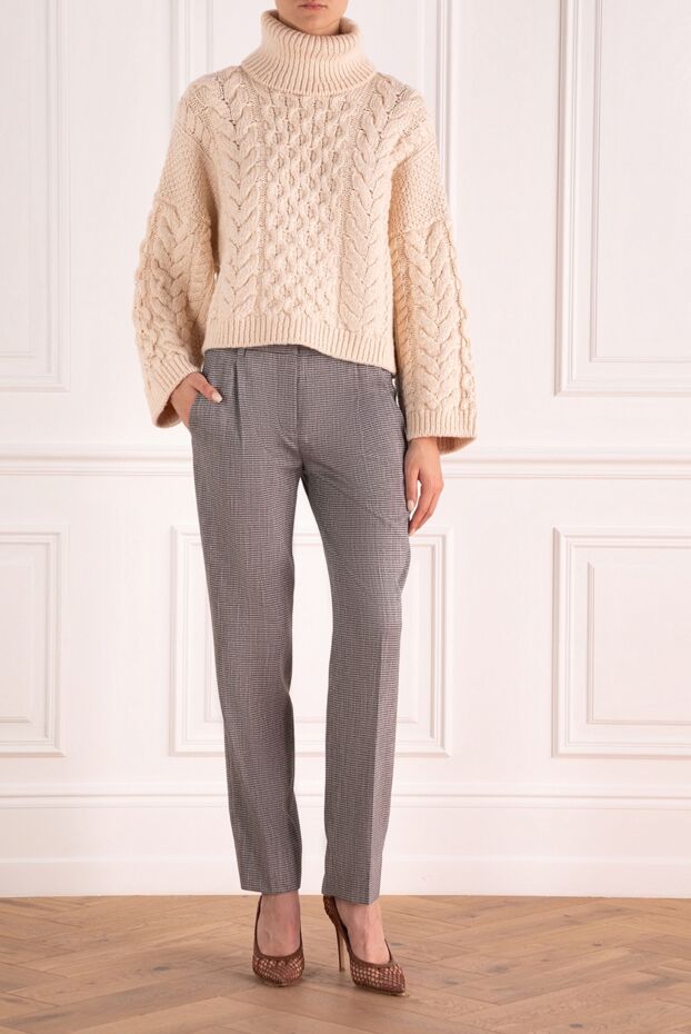 Rocco Ragni women's gray checkered pants 156097 - photo 2