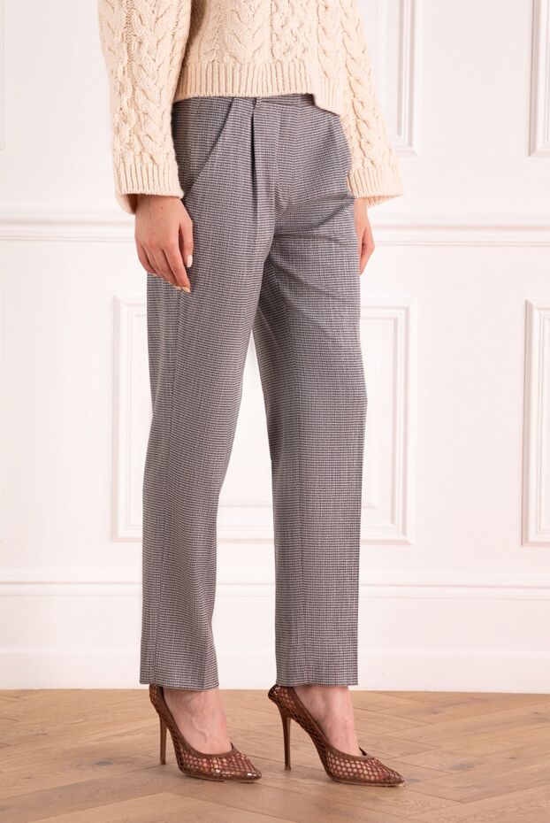 Rocco Ragni women's gray checkered pants 156097 - photo 3
