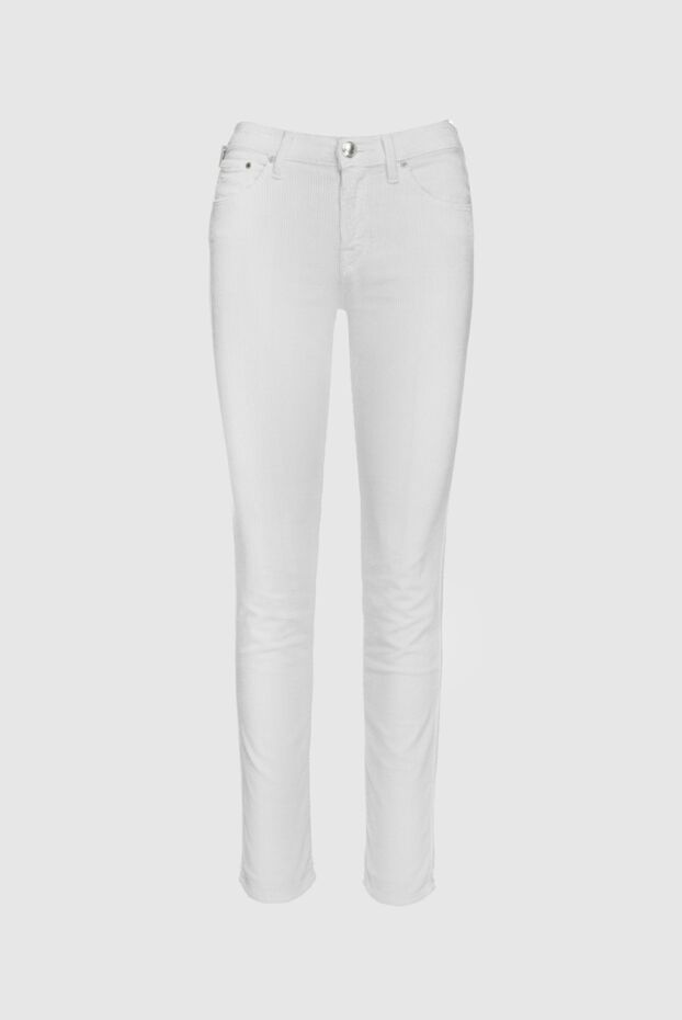 Jacob Cohen woman white cotton and modal trousers for women buy with prices and photos 156119 - photo 1