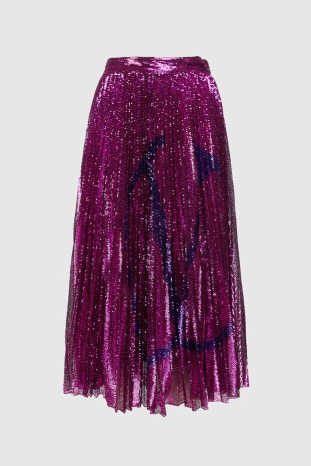 Valentino bright amaranth pleated sequin skirt with mesh lining 156125 - photo 1