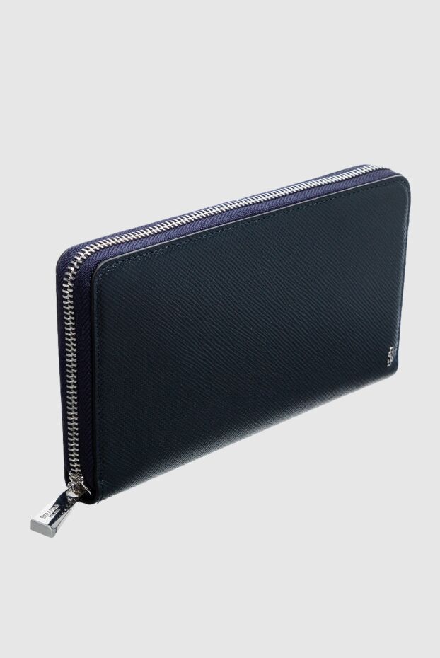 Serapian mens dark blue leather wallet-clutch evoluzione decorated with a logo 156186 - photo 3