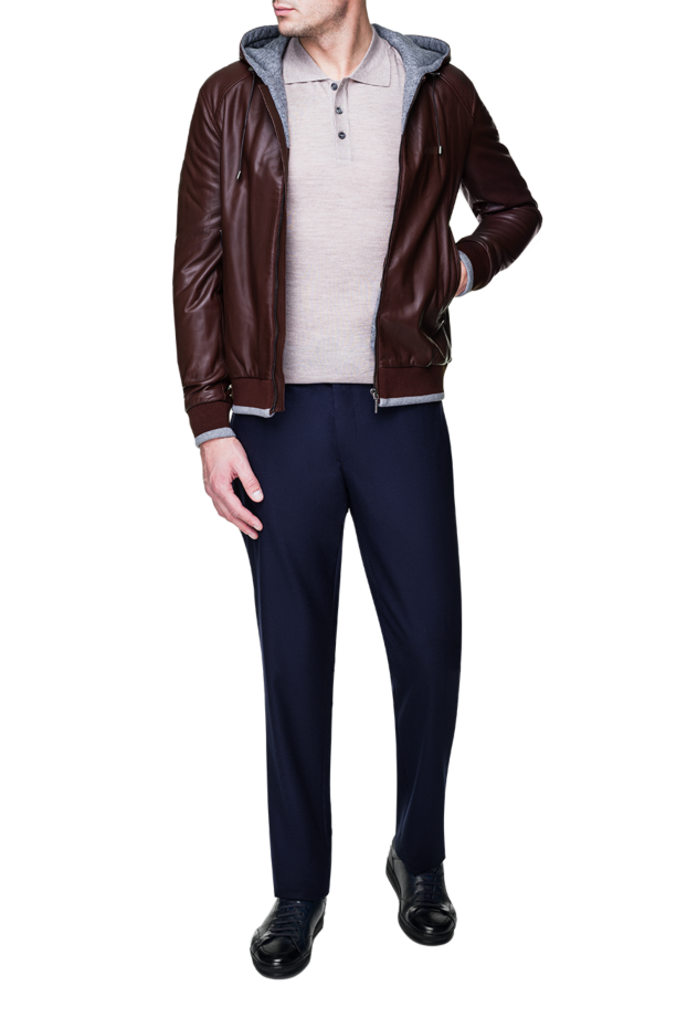 Cesare di Napoli man burgundy leather jacket for men buy with prices and photos 156221 - photo 2