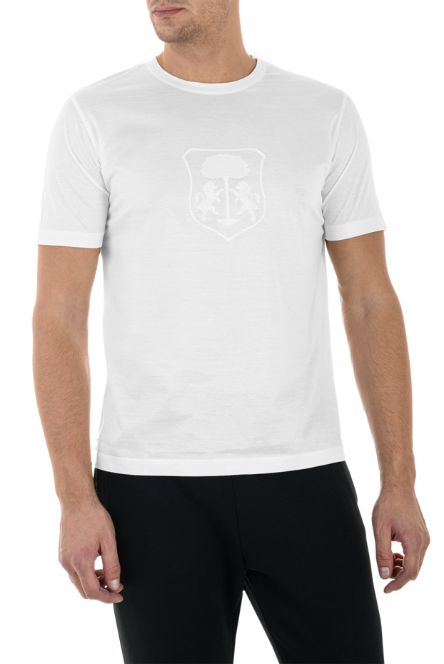 Corneliani t-shirt with coat of arms embroidery and contrast sleeve trim 156293 - photo 3