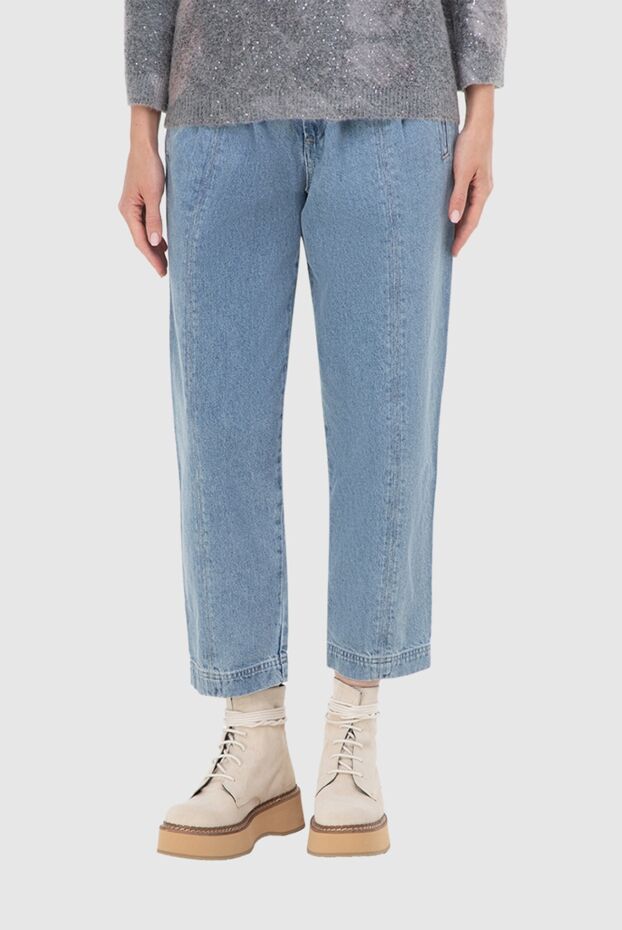 Citizens of Humanity women's cotton blue cropped jeans 156303 - photo 3
