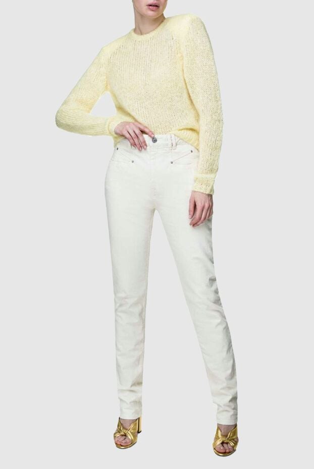 Isabel Marant straight fit cotton jeans in milky shade with stretch comfort 156382 - photo 2