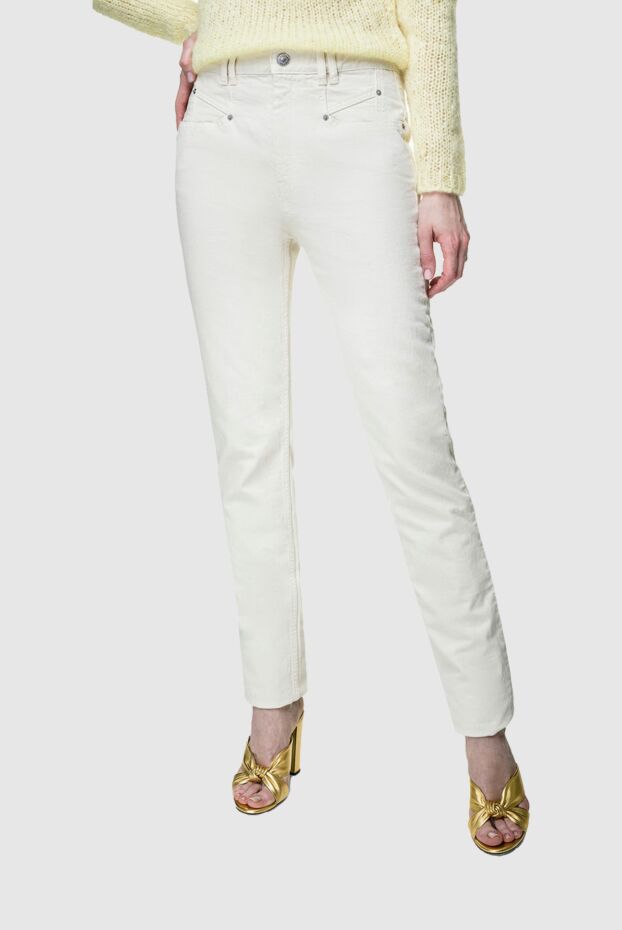 Isabel Marant straight fit cotton jeans in milky shade with stretch comfort 156382 - photo 3