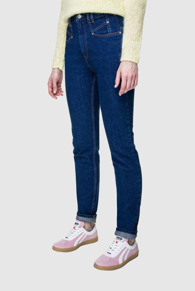 Isabel Marant women's blue cotton jeans with contrast stitching 156383 - photo 3