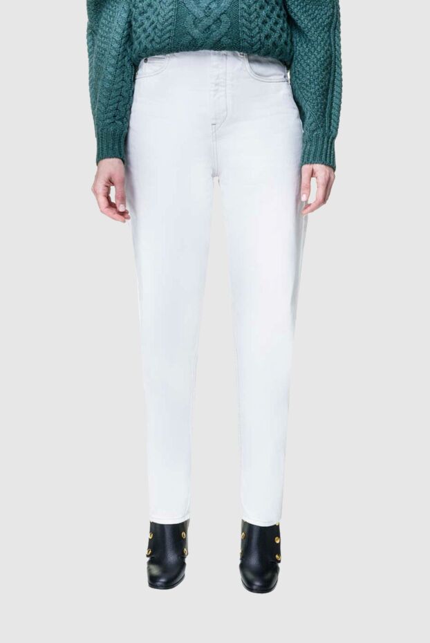 Isabel Marant women's white cotton straight cut jeans 156392 - photo 3
