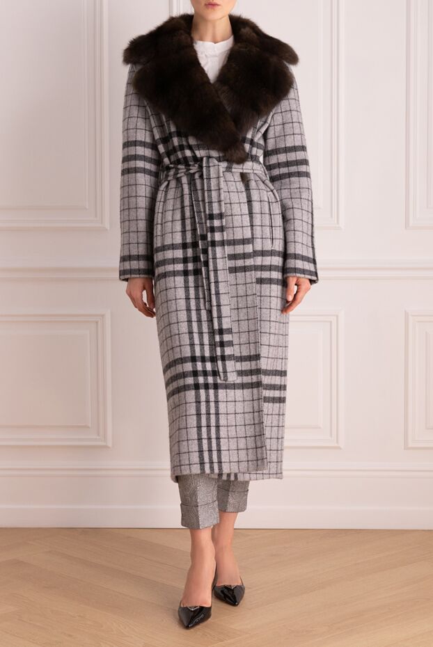 Fabio Gavazzi gray sable and cashmere coat for women 156398 - photo 3