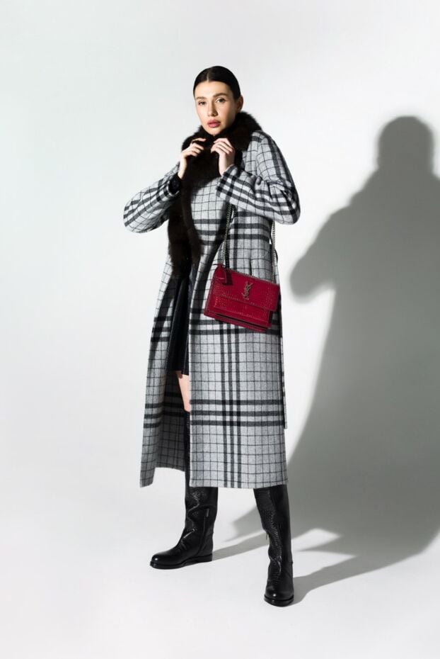 Fabio Gavazzi gray sable and cashmere coat for women 156398 - photo 2