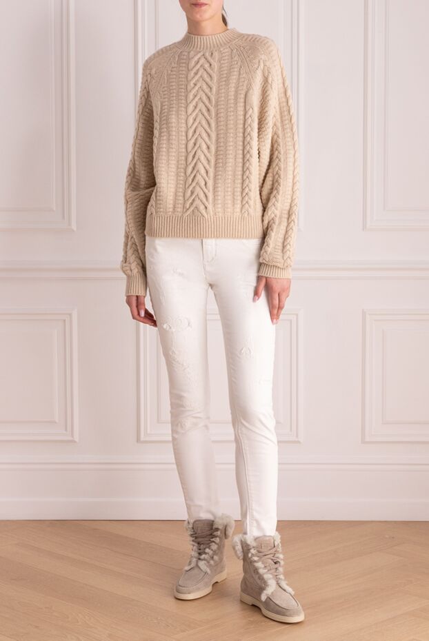 DROMe woman beige wool and cashmere jumper for women buy with prices and photos 156479 - photo 2