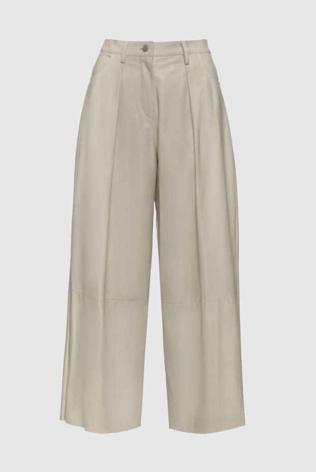 DROMe woman beige leather trousers for women buy with prices and photos 156481 - photo 1