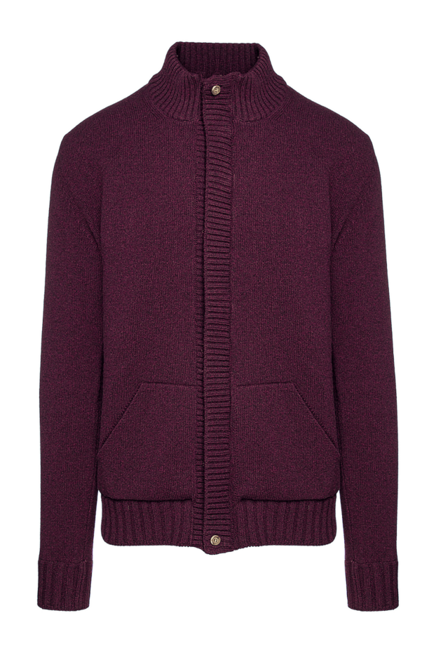 Cesare di Napoli man men's wool cardigan burgundy buy with prices and photos 156487 - photo 1