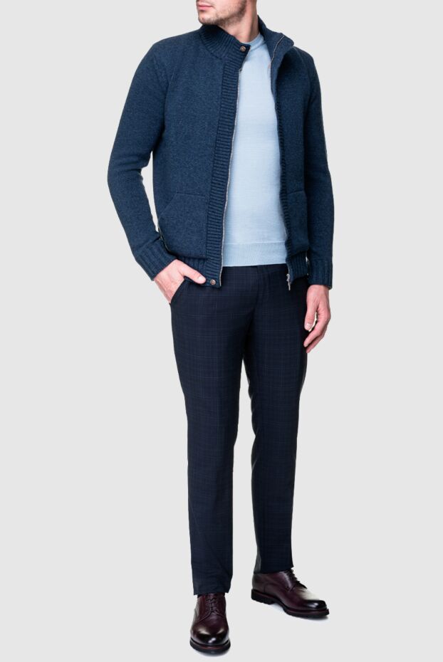 Cesare di Napoli man men's blue wool cardigan buy with prices and photos 156490 - photo 2