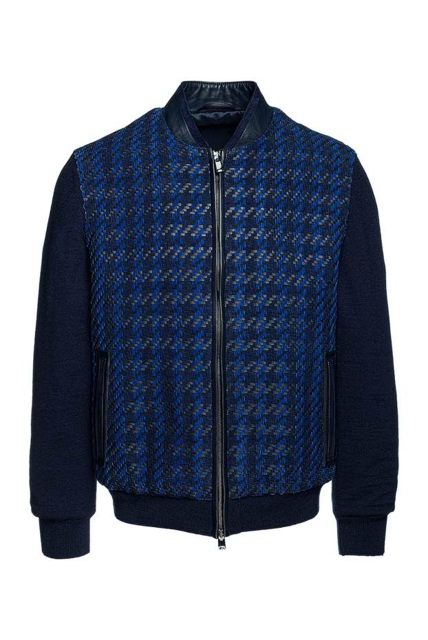 Torras man wool and genuine leather jacket blue for men buy with prices and photos 156515 - photo 1