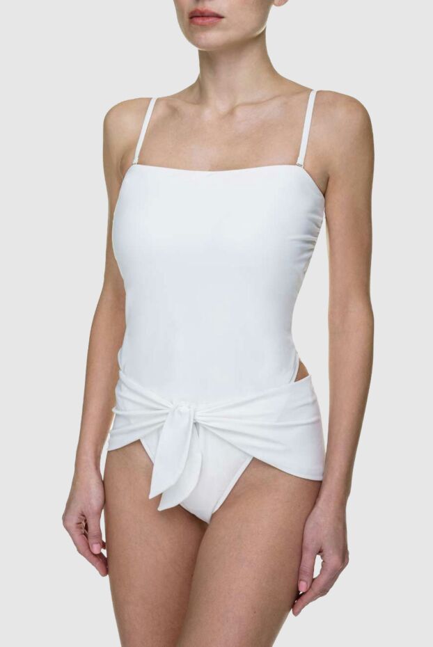Zimmermann one-piece swimsuit white straight neckline with decorative ribbon 156582 - photo 3