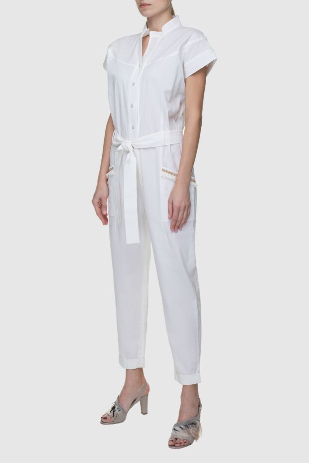 Panicale white jumpsuit made of lightweight fabric with patch pockets 156673 - photo 3