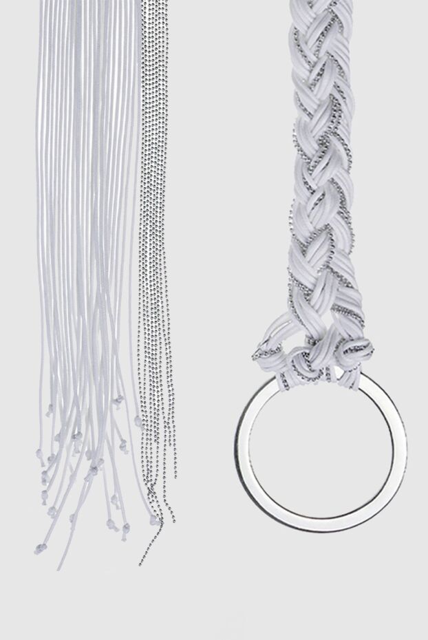 Panicale white women's weaving belt made of cotton 156678 - photo 3
