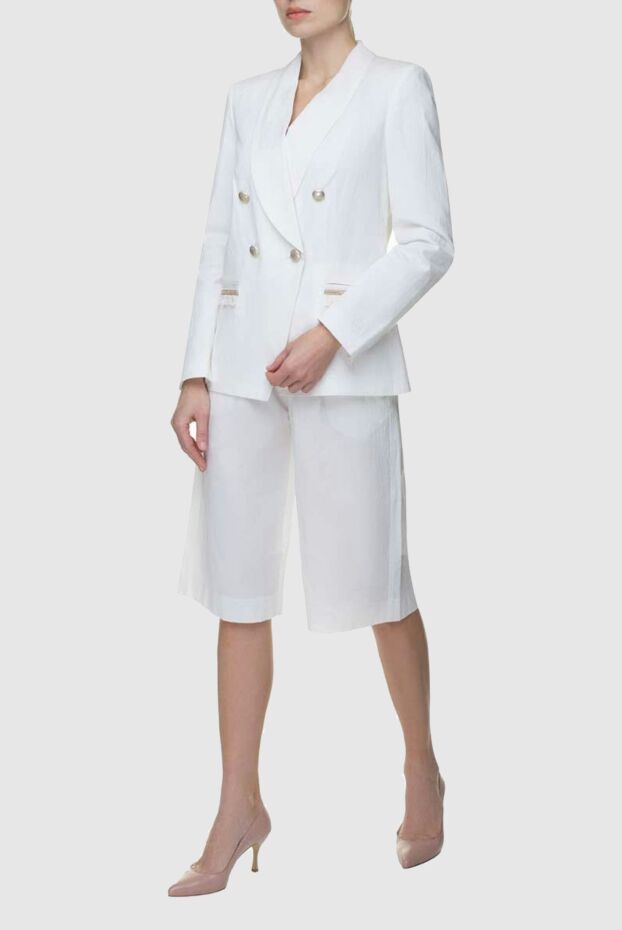 Panicale women's white trouser suit with jacket and cropped shorts 156684 - photo 2