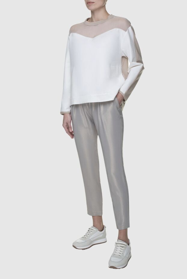 Panicale white womens jumper with a contrasting insert on the back 156685 - photo 2