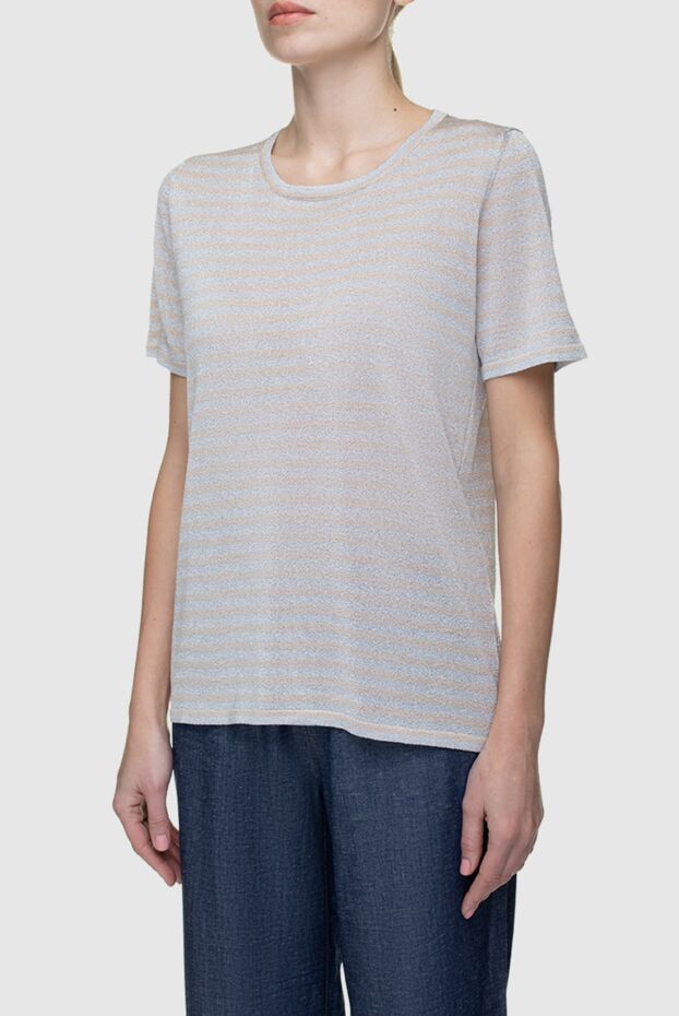 Panicale beige womens t-shirt with stripes 156703 - photo 3