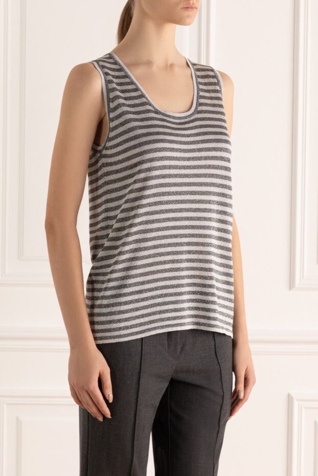 Panicale women's gray viscose and polyester top 156705 - photo 3